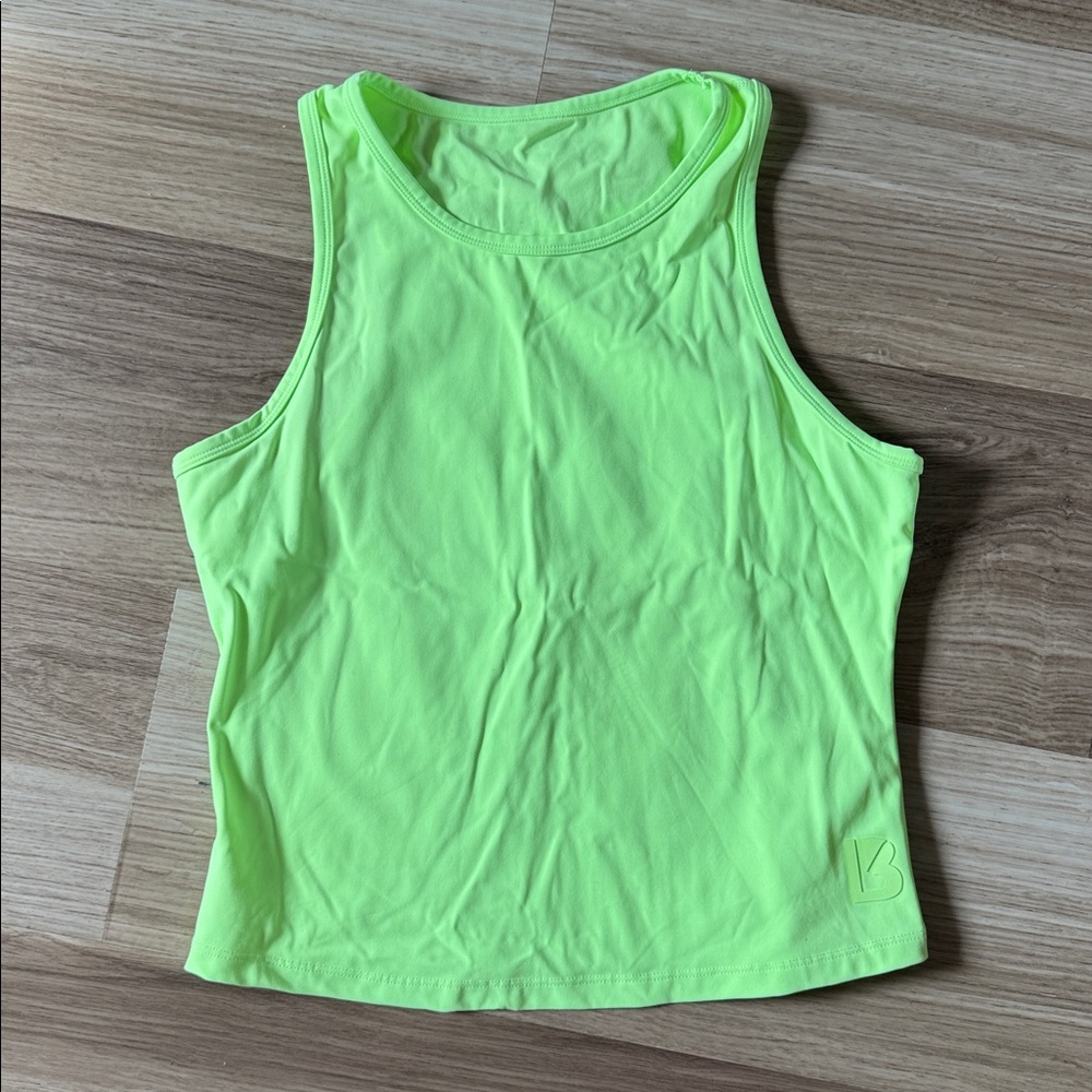 BuffBunny Vibrant Lime High Neck Crop Tank Top